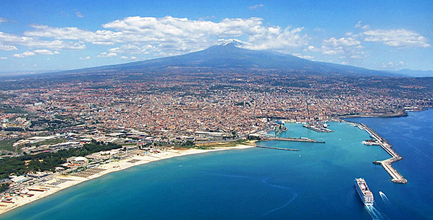 Panorama di Catania dall'aereo